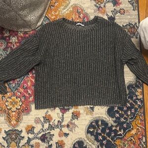 Gray Zara Ribbed Women's Sweater
